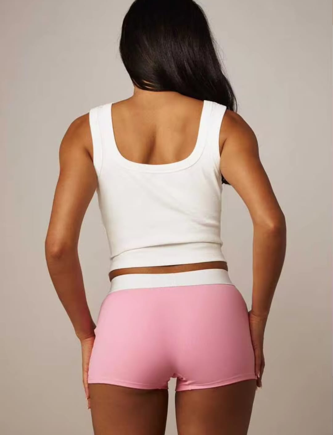 Missguided Women's Light Grey Marl Branded Band Boxer Shorts / Boybriefs